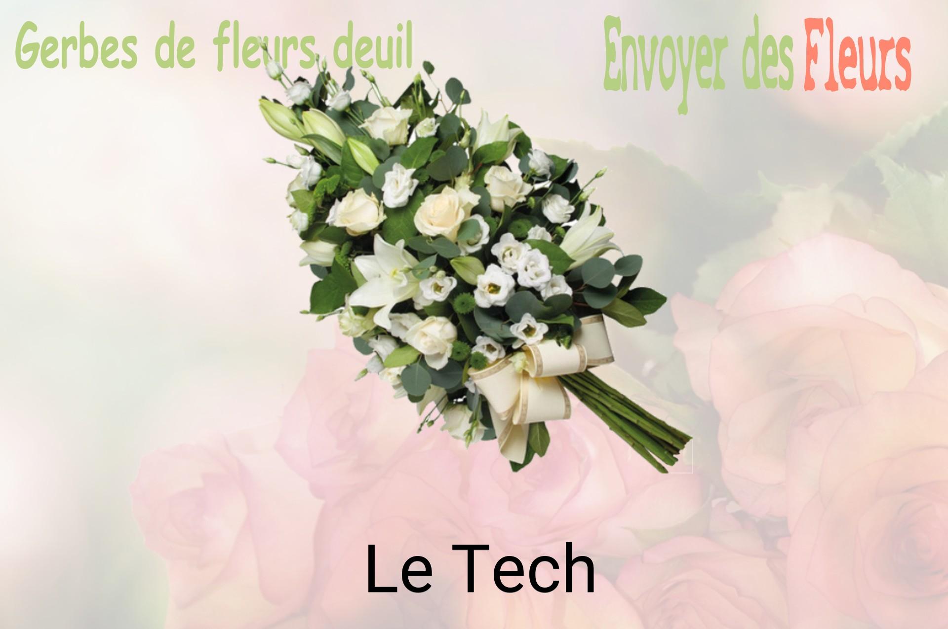 Gerbe de fleurs de deuil livrée à Le Tech